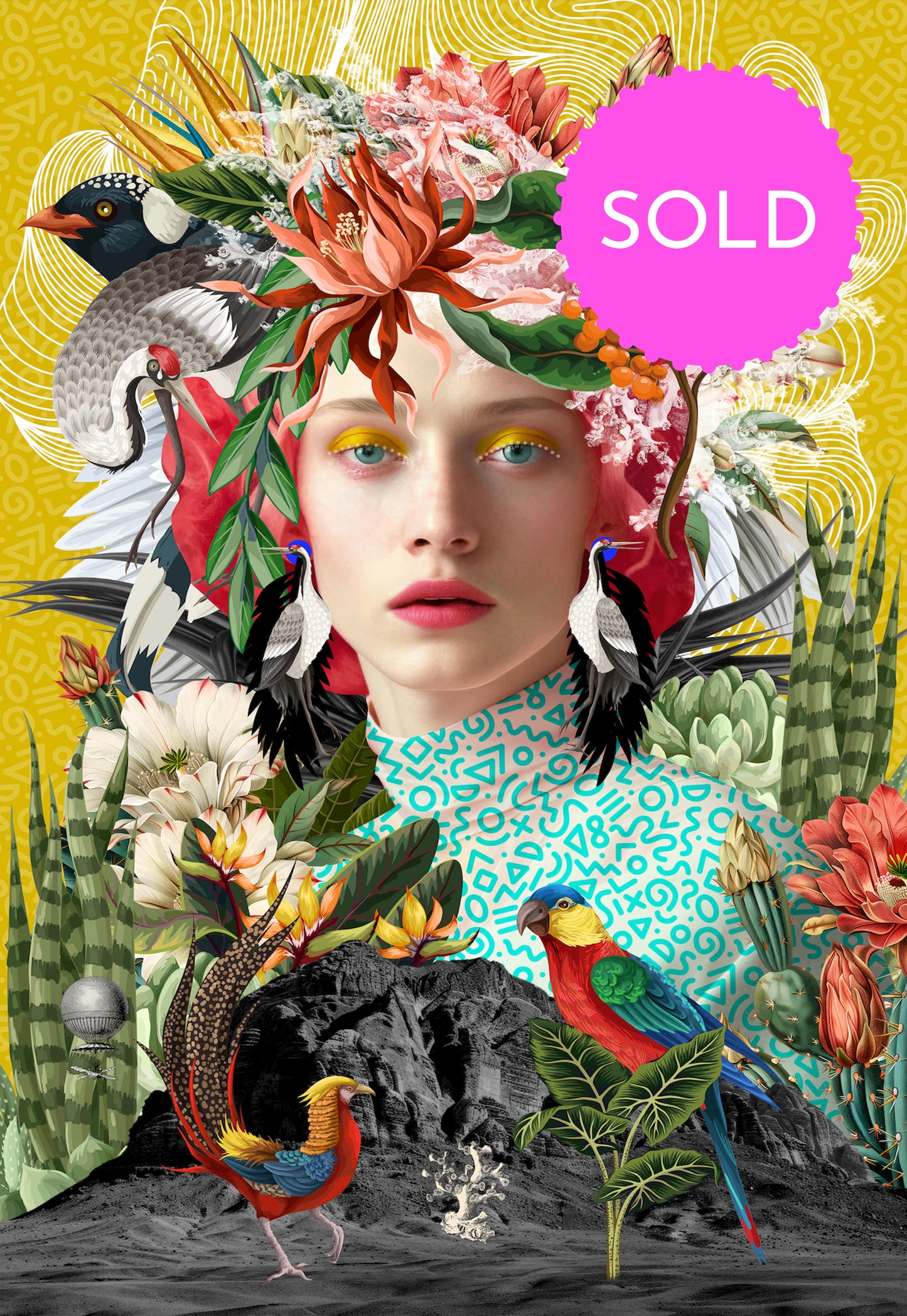 Girl Earrings - ORIGINAL CANVAS SOLD