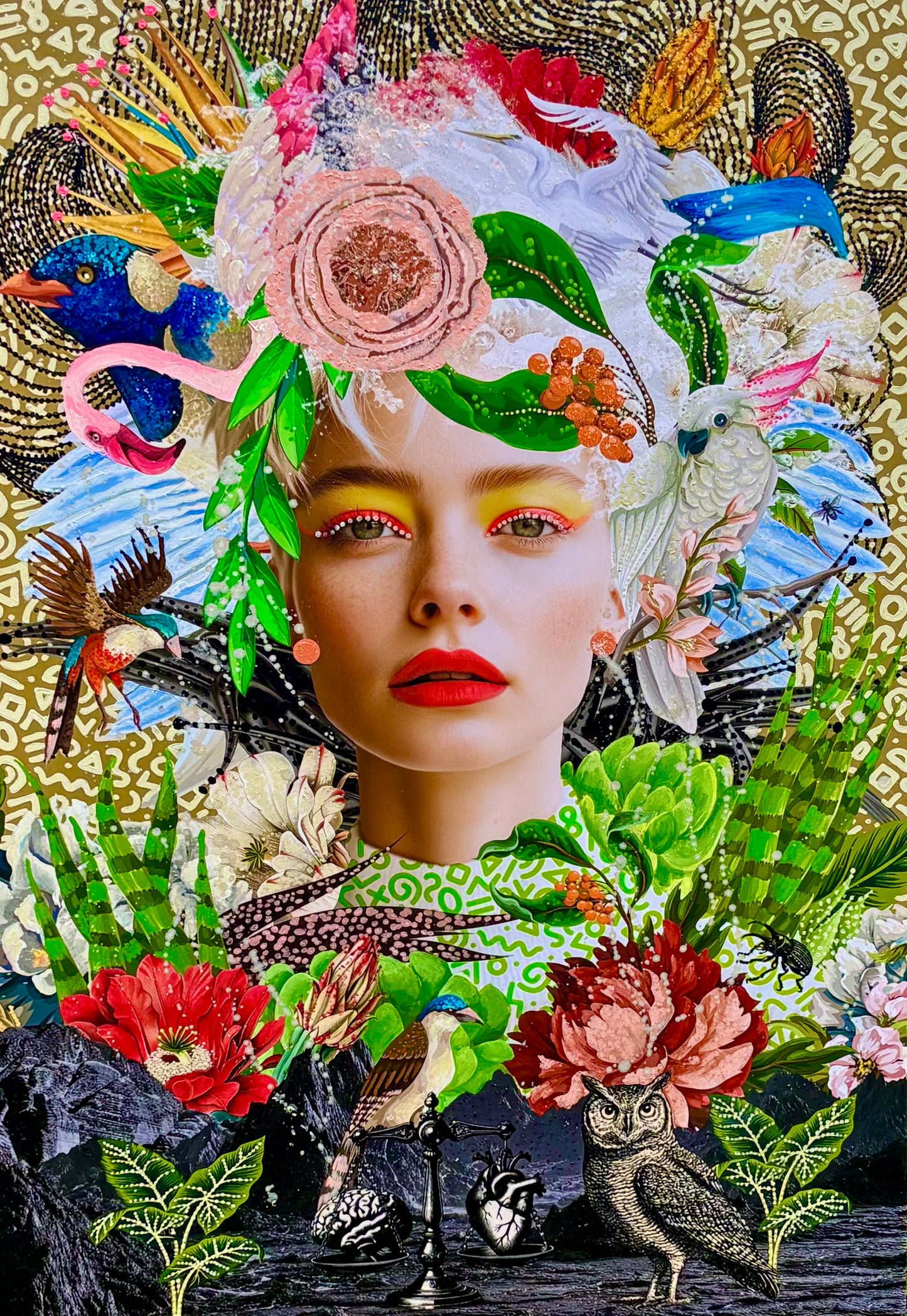 Girl Feather - ORIGINAL CANVAS
