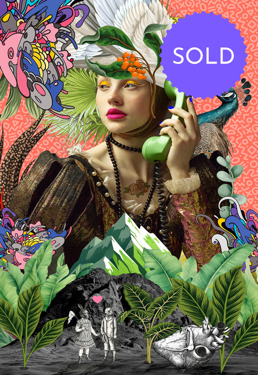 Girl Phone - ORIGINAL CANVAS SOLD